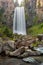 Tumalo Falls in Central Oregon Closeup