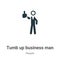 Tumb up business man vector icon on white background. Flat vector tumb up business man icon symbol sign from modern people