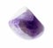 tumbled amethyst gem stone on white