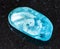 Tumbled Aquamarine blue Beryl rock on black