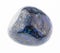 tumbled azurite gemstone on white