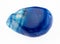 tumbled blue dyed translucent agate stone on white