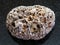 Tumbled brown pumice stone on dark background