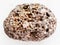 tumbled brown pumice stone on white marble