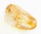 tumbled Citrine (yellow quartz) stone on white