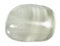 tumbled colorless banded calcite mineral cutout