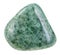 Tumbled green jadeite stone isolated