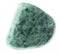 tumbled Jadeite (green jade) gemstone on white