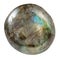 Tumbled labradorite gemstone isolated