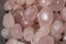 tumbled Rose Quartz gem stone as mineral rock