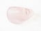 tumbled rose quartz gemstone on white