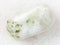 tumbled vesuvianite gemstone on white marble