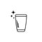tumbler or glassware icon with cold water on white background. simple, line, silhouette and clean style