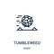 tumbleweed icon vector from desert collection. Thin line tumbleweed outline icon vector illustration. Linear symbol for use on web