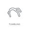 tumbling linear icon. Modern outline tumbling logo concept on wh