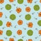 Tumbling nasturtium seamless pattern background.