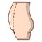 Tummy tuck icon, cartoon style.