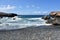 Tumultuous Waters Along the Black Stone Beach in Aruba