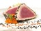 Tuna Appetizer - Fish Fillet with red and black Salt