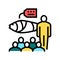 tuna auction market color icon vector illustration