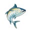 Tuna Blackfin Vector Illustration jump of tuna fish bluefin drawing