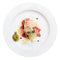 Tuna carpaccio on plate isolated over white