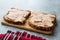 Tuna Cream Paste with Toast Bread on Wooden Board / Creamed Fish Pate.