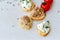 Tuna fish Bruschetta sandwich with cottage cheese