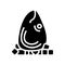 tuna fish head with ice cubes glyph icon vector illustration