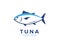 Tuna fish logo icon outline illustration. Salmon tuna fish line icon seafood logo