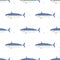 Tuna Fish. Mackerel Tuna. Colored Vector Patterns