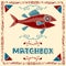 Tuna fish matchbox label