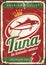 Tuna fish vintage tin sign