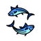 Tuna line icon vector