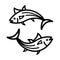 Tuna line icon vector