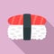 Tuna meat rice sushi icon, flat style