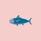 Tuna ocean fish vector icon