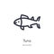 Tuna outline icon. isolated line vector illustration from animals collection. editable thin stroke tuna icon on white background