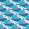 Tuna pattern seamless. tunny Seafood fish background. vector texture