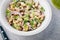 Tuna salad with celery, white beans, red onion and parsley