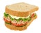Tuna And Salad Sandwich On Brown Sliced Bread