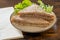 Tuna sandwich with salad on a plate