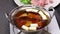 Tuna and scallion hot pot, traditional japanese cuisine