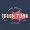 Tuna, seafood. Vintage icon Tuna label, logo, print sticker for Meat Restaurant