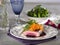 Tuna steak in blackberry sauce