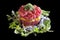 Tuna tartar dish. Isolated over black