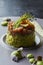 Tuna tartar with smashed avocado and crispy garlic