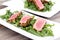 Tuna tataki sesame crust appetizer plate