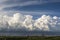 Tunderstorm clouds , blue sky