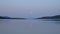 Tundra mountains and lake in polar Russia